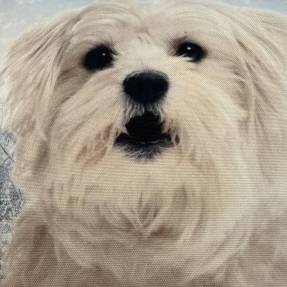 Maltese Christmas Pillow 16x16 Water Resistant   ‎   3829
